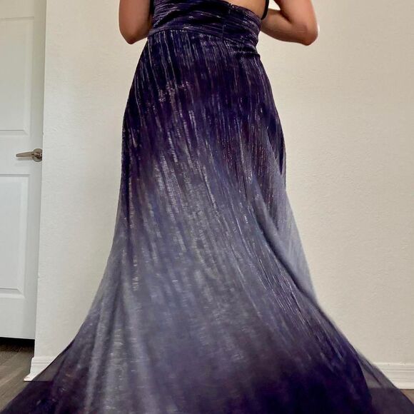 Navy and silver ombré maxi dress by Betsy & Adam - Picture 4 of 8